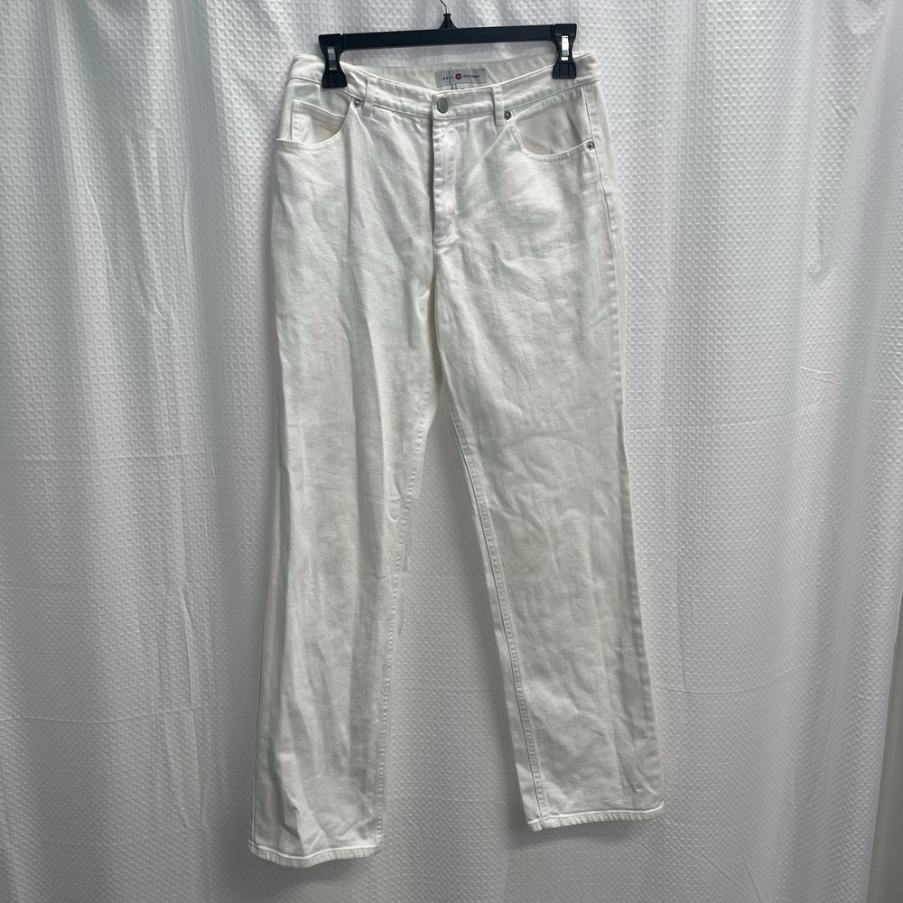Vtg Saks Fifth‎ Avenue White Denim Midrise Straight Leg Mom Jeans 8